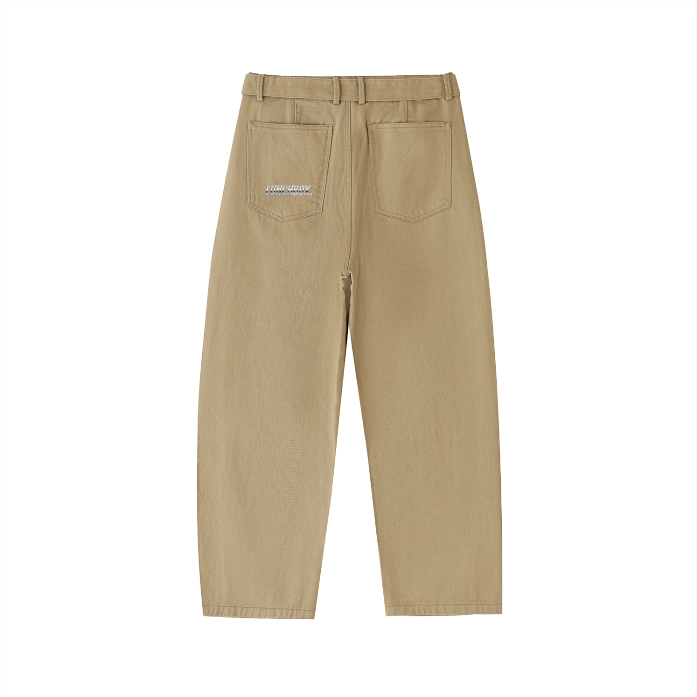 Belted Barrel-leg Chino Pants
