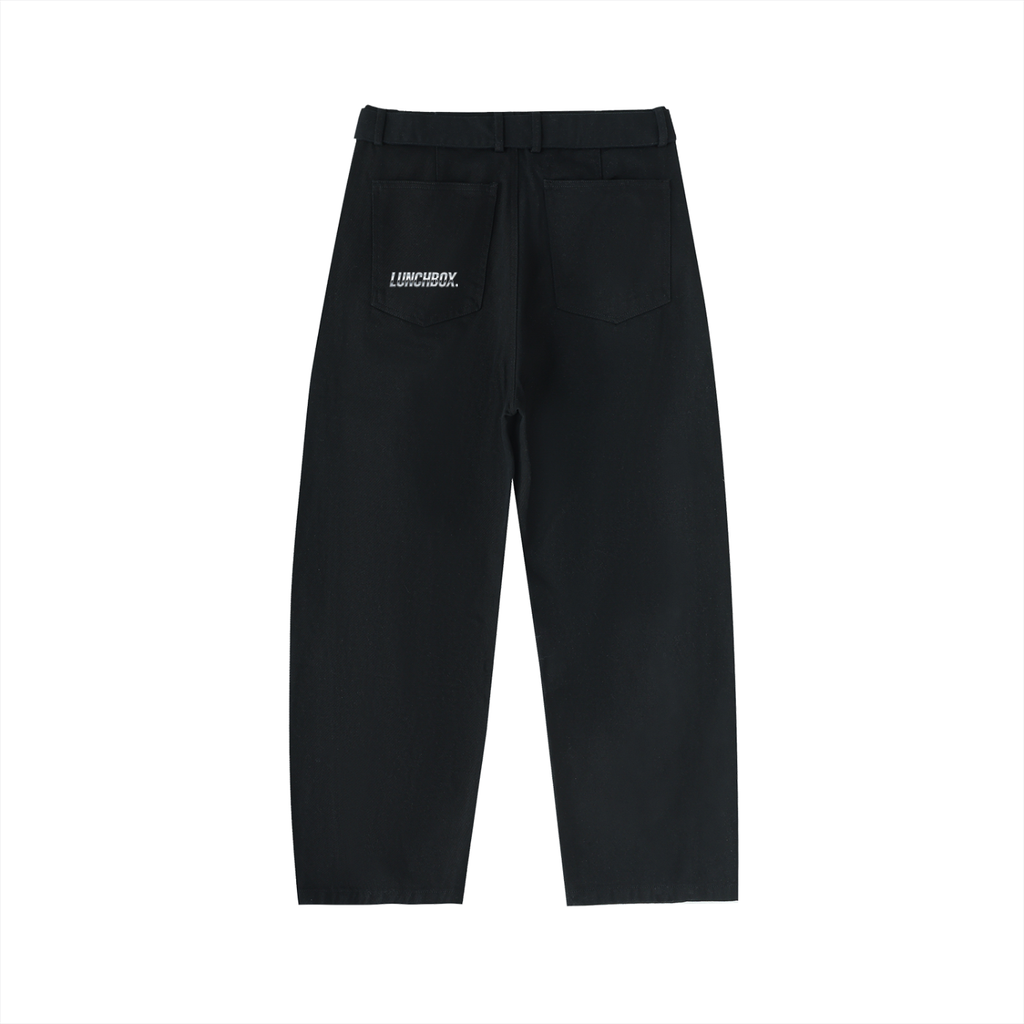 Belted Barrel-leg Chino Pants