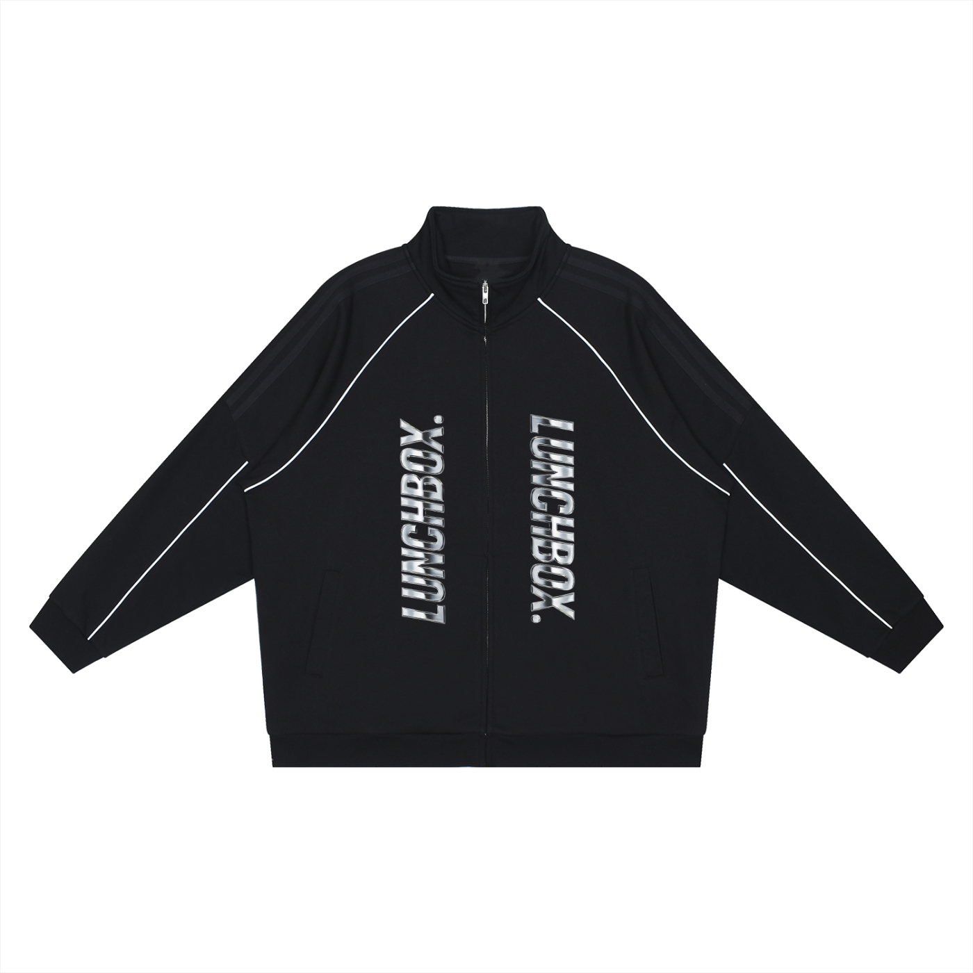 Reflection Striped Raglan Sleeve  Jacket