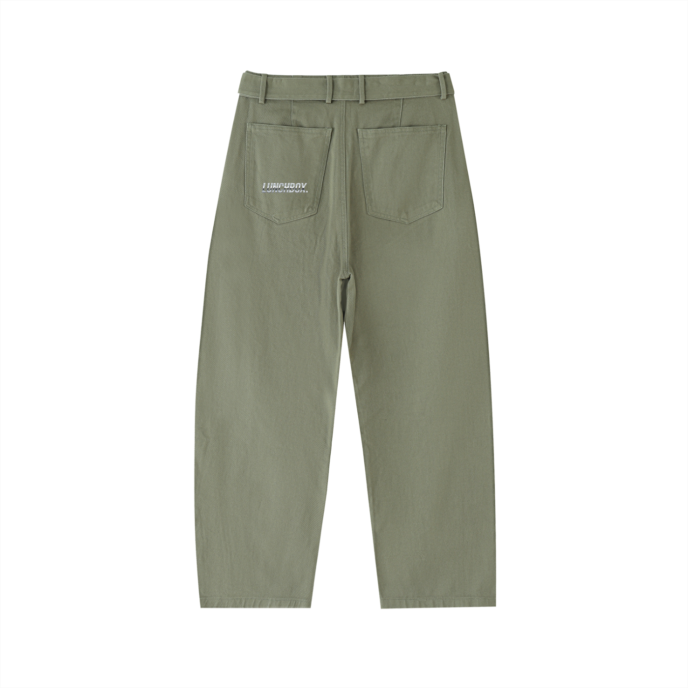 Belted Barrel-leg Chino Pants