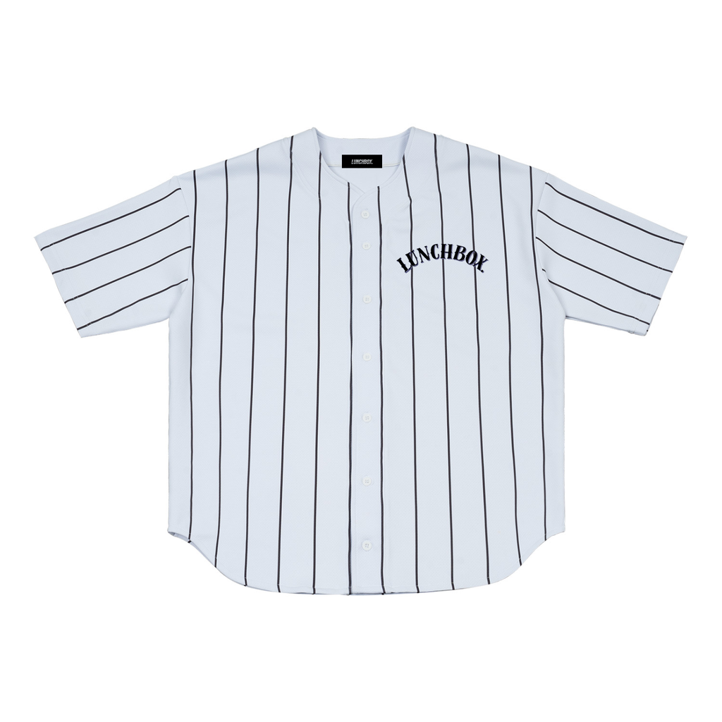 Pinstripe Lunchbox. Baseball Jersey